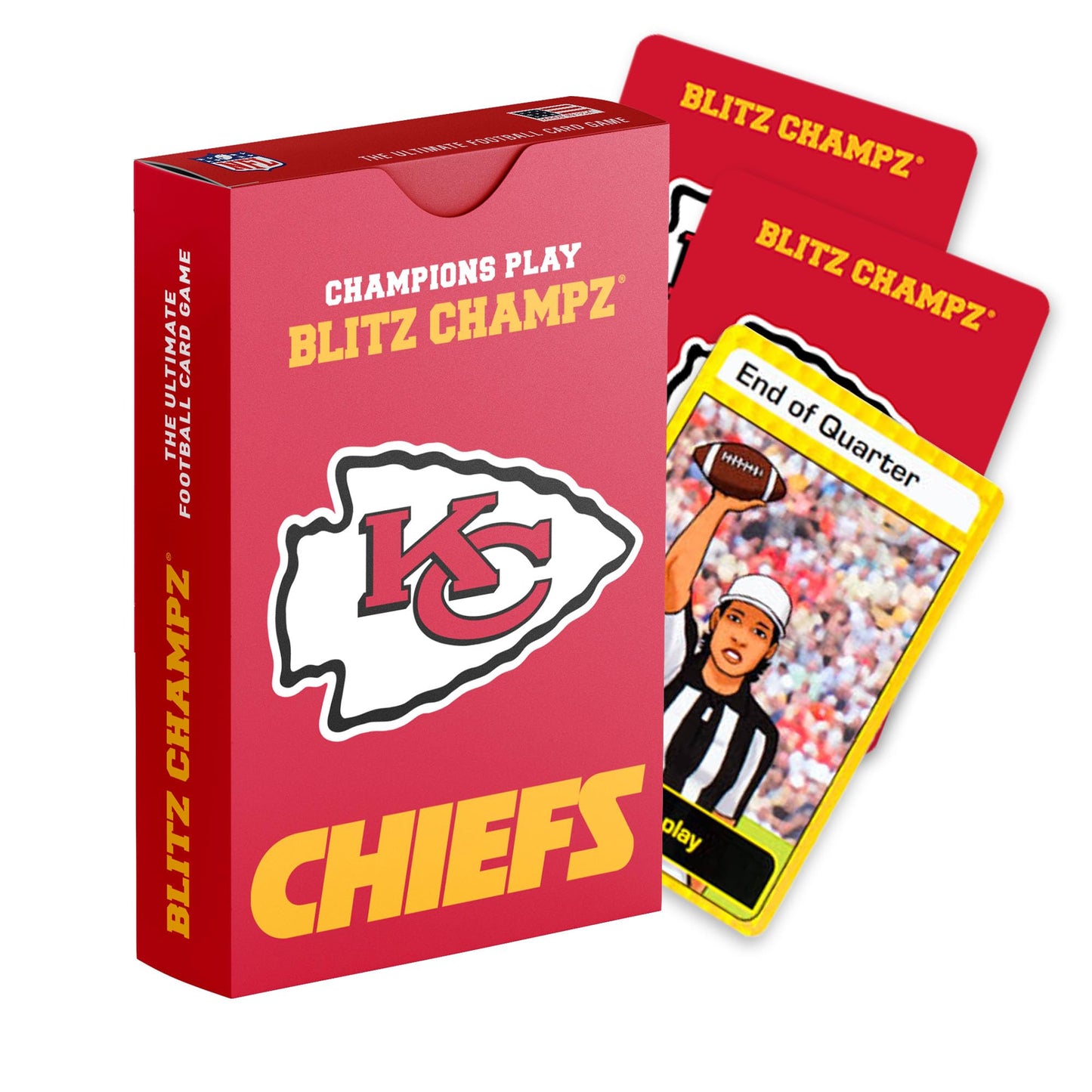 Blitz Champz Kansas City Chiefs - Officially Licensed NFL Playing Cards & Chiefs Gifts for Men & Women, Fun Travel Card Games fo