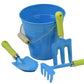 G & F Products 10051 Justforkids Kids Water Pail With Garden Tools Set, Blue,4 Pieces