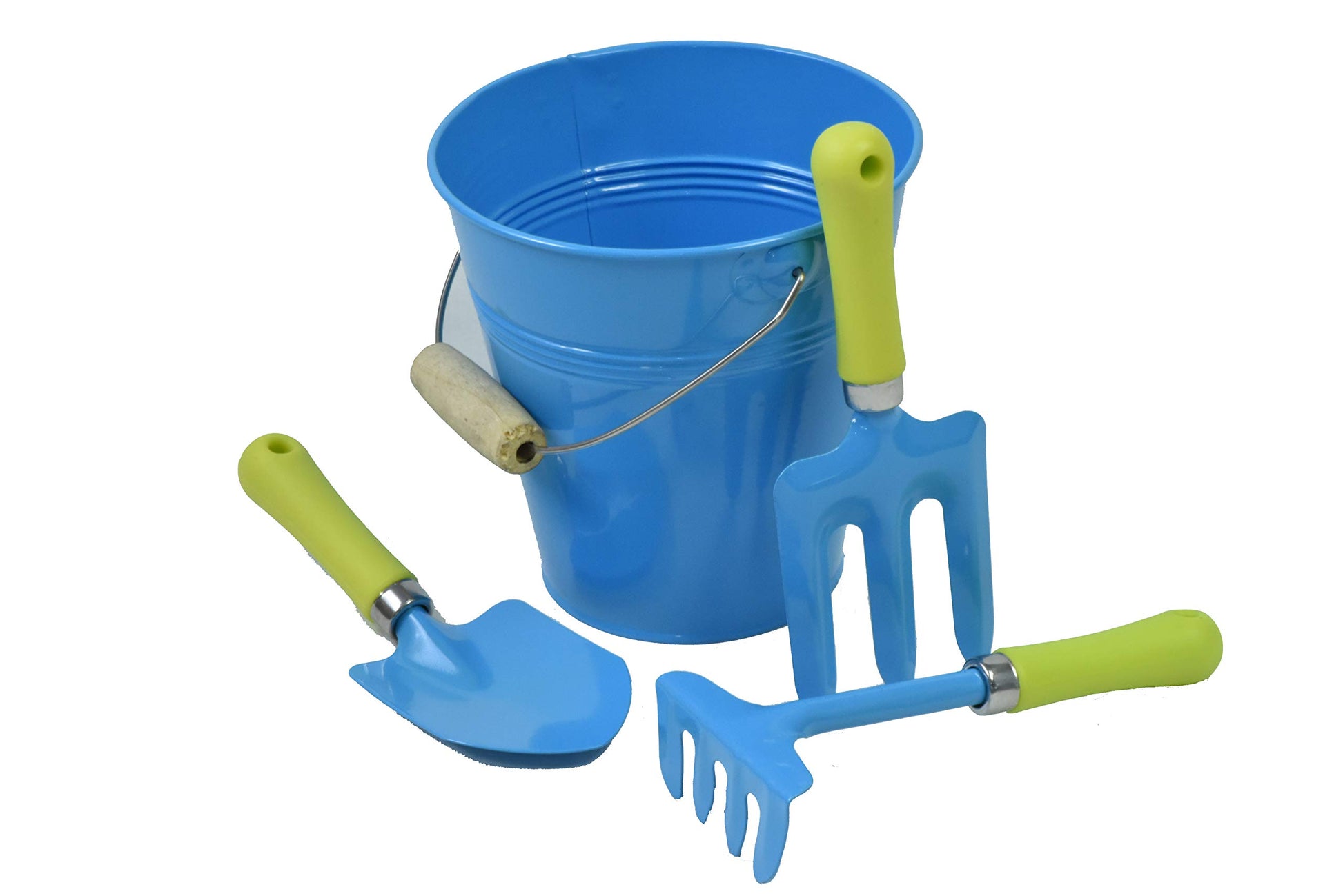 G & F Products 10051 Justforkids Kids Water Pail With Garden Tools Set, Blue,4 Pieces