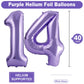 40 Inch Number Balloons 14, Purple Helium Foil Number 14 Balloons, Large Number Balloon Age Balloon For Boys Girls Birthday Part