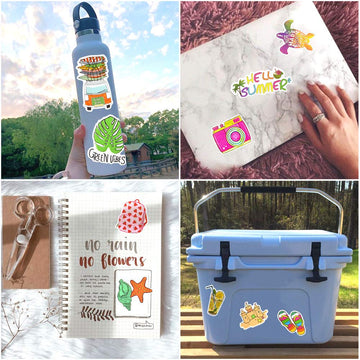 Susihi Summer Beach Stickers For Hydroflasks Cute Stickers Laptop Water Bottles Stickers Waterproof Stickers For Teens(50 Pcs)