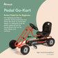 hauck Kids Pedal Go Kart, 4 Wheel Bike Cart, Ages 4-8, Lightning Ride, Orange