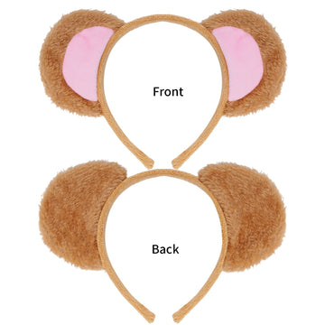 Jmkcoz Monkey Costume Set Gold Monkey Ears Headband Bowtie Tail Bow Tie Animal Fancy Costume For Halloween Cosplay Party Accessories