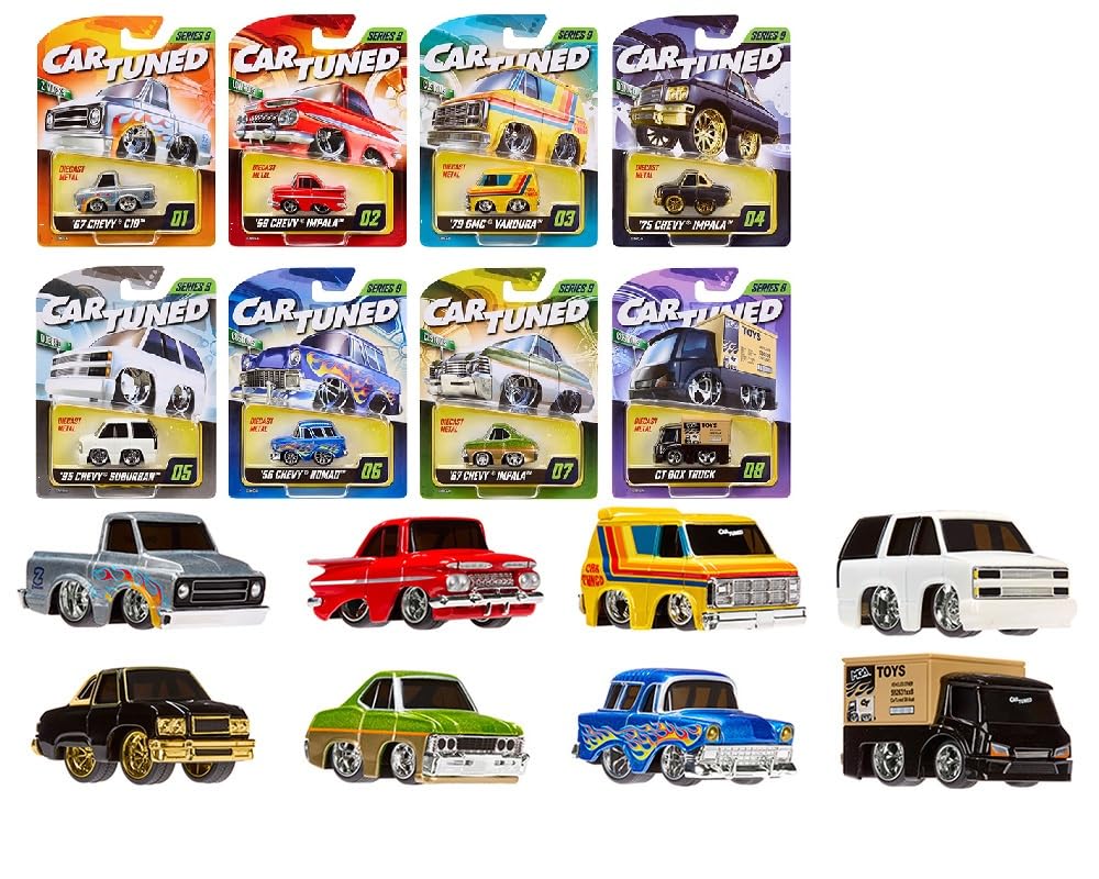 Diecast Model Car Compatible with CarTuned 1:64 2026 Series 9 Mainline Assortment of 8 Pieces Cars 592631-XX8 Factory Seal