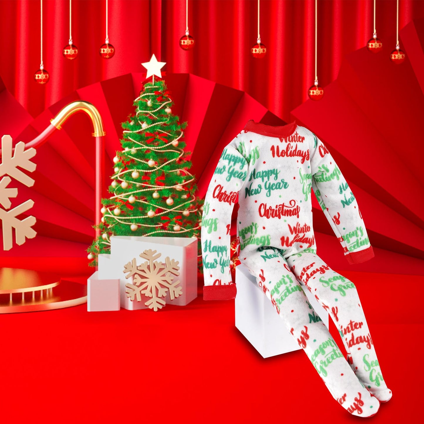 Muyi Santa Doll Clothing Accessories Set - 1Pc Pajamas Pjs Nightgown For Elf Doll Christmas Accessories