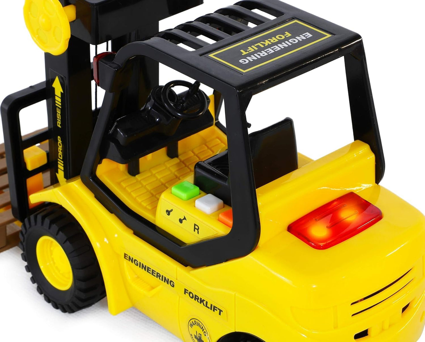 Toyland® Friction Powered Forklift Pallet Truck - 23cm, Yellow, 1:16 Scale, Lights & Sound, Ages 3+