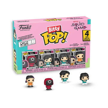 Funko Pop! Bitty: Netflix - Player 456: Seong Gi-hun, Young-HEE Doll, Masked Worker, and Player 067: Kang SAE-byeok - 0.9 Inch (