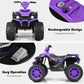 Costzon Kids ATV 12V Electric Vehicle, Purple, LED Lights, Horn, Music, Treaded Tires, Ride-On Car for Boys & Girls