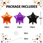 TONIFUL 30Pcs 18 Inch Large Orange Black Purple Star Shape Foil Balloons Big Stars Helium Mylar Ballons for Halloween Birthday W
