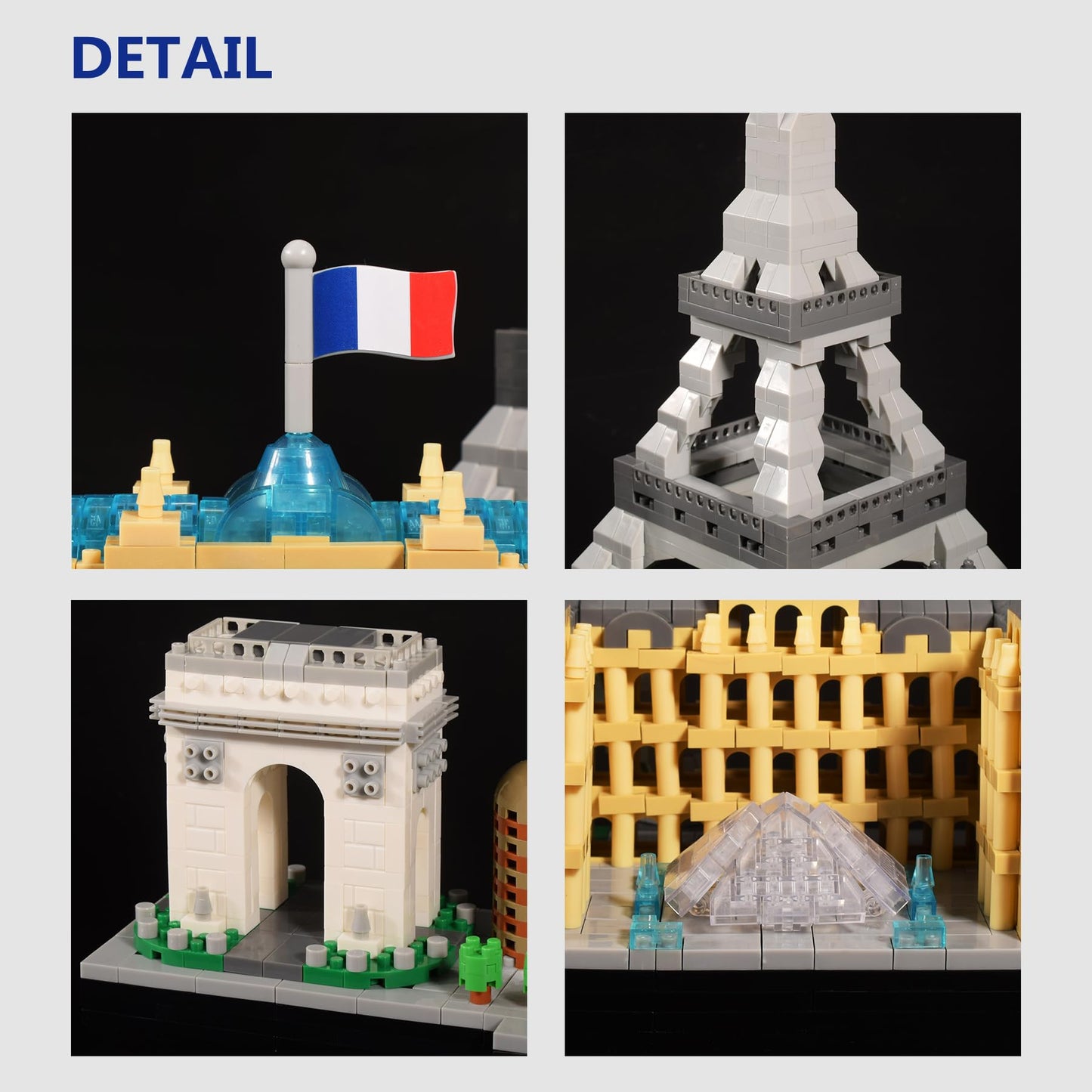 Kadablk Architecture Paris Skyline Collection,3680 Pcs For Adults And Kids, Micro Building Blocks Set Model Kit,Landmark Model