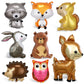Pack of 8 Foil Balloons, Forest Animals, XXL Raccoon Deer Owl Squirrel Balloon, Animal Head Giant Balloon, Helium Balloons Anima