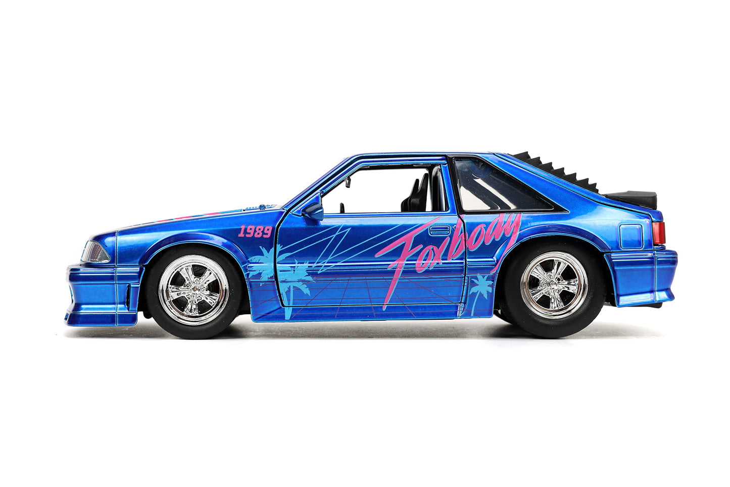 Jada Toys I Love The 80      s 1:24 1989 Ford Mustang GT Die-Cast Car, Toys for Kids and Adults, Blue