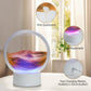 Kpnuwn Moving Sand Art Liquid Motion, 3D Deep Sea Sandscape Color Quicksand Decor, Round Glass Moving Sand Art Picture Relaxing