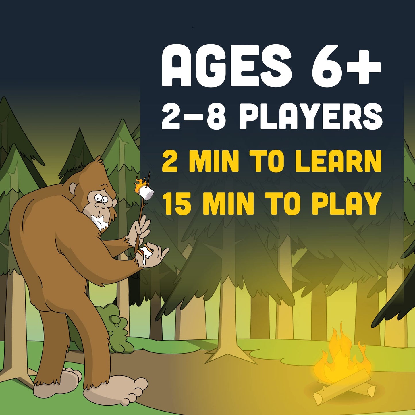 Sun Company Camping with Sasquatch Card Game - 128-Count Family Fun, Multicolor, Cardstock, Model 6001