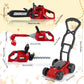 Arrowbash 4 Pcs Toy Gardening Tool Set for Kids Toy  Trimmer Chainsaw Hedge Trimmer Push Lawn Mower Battery Role Play Set Christmas Birthday Party Gift for Boys Girls