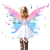 Electric Fairy Wings For Girls, Moving Butterfly Wings With Led Lights And Music, Light Up Fairy Wings For Kids/Dogs For Birthda