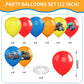 Monster Truck Balloons, 12 Inch Red Yellow Blue Orange Balloons Colorful Truck Theme Printed Latex Balloon Bouquet For Kids Boys