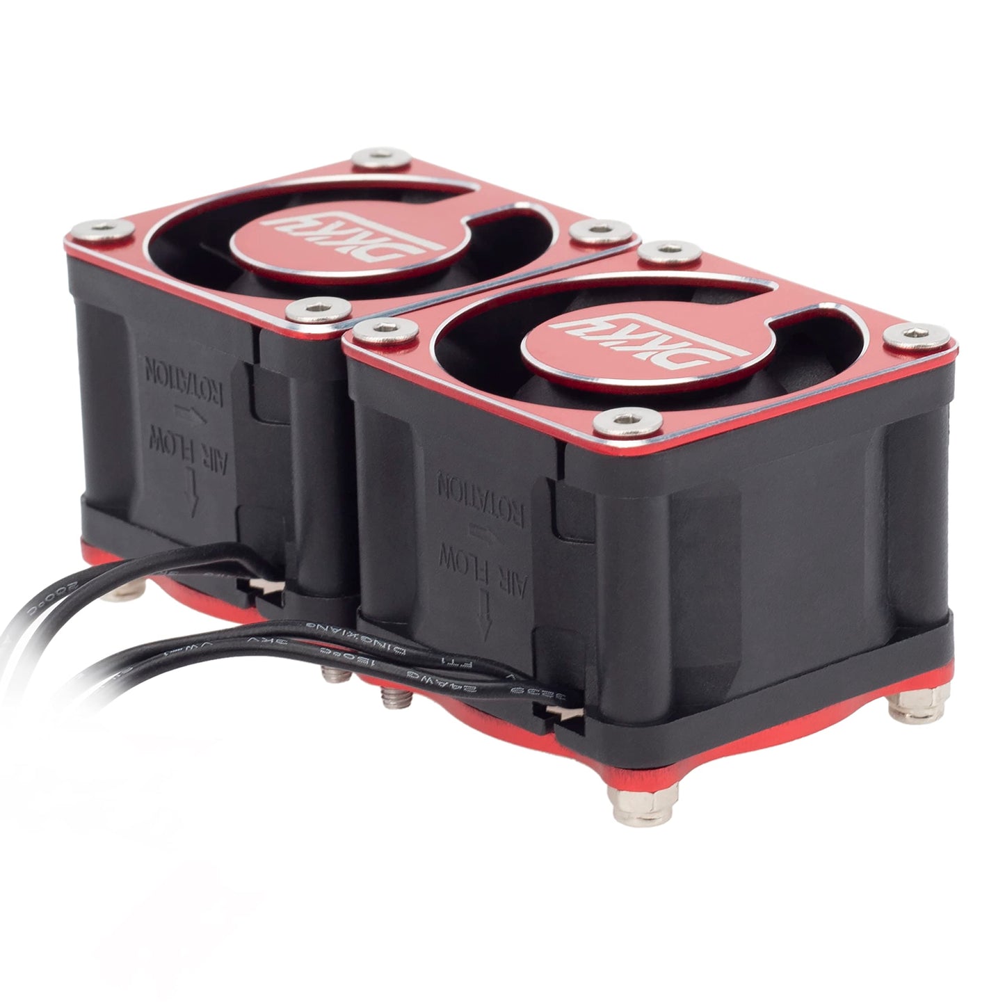 Dkky Rc Motor Cooling Fan Heatsink 2Pcs Diy Kit For Trx4 Arrma Axial 1/10 1/8 1/5 Rc Model Car Upgrade Parts (Red)