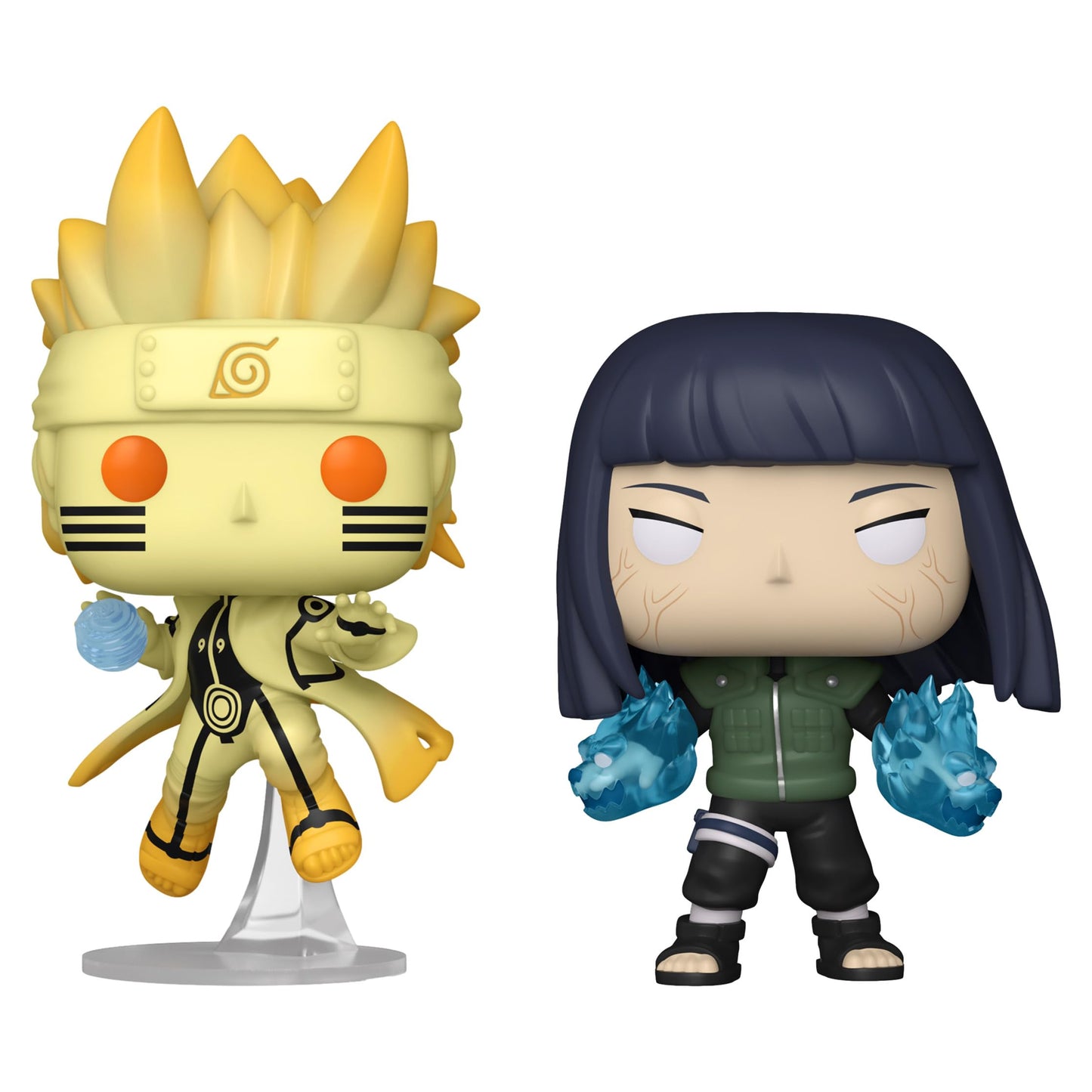 Funko Pop! Naruto Shippuden Bundle - Naruto Uzumaki Kurama Link Mode & Hinata Hyuga, Vinyl, Standard Size, Multicolor Special Edition