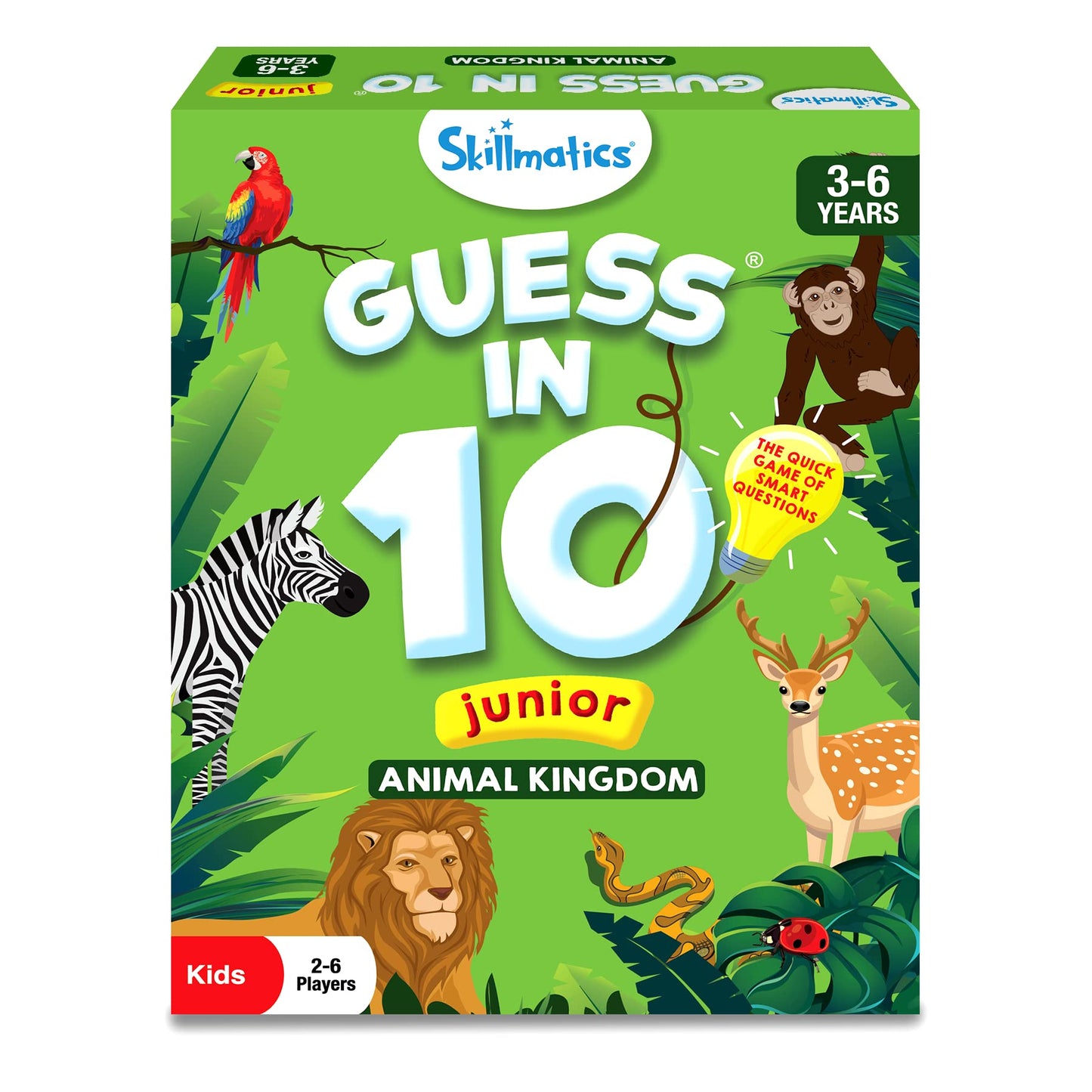 Skillmatics Card Game - Guess In 10 Junior Animals For Kids, Boys, Girls Who Love Board Games And Educational Toys, Travel Friendly For Ages 3, 4, 5, 6