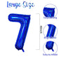 Number 7 Balloon 40 Inch, Dark Blue Big Number Balloon, Giant Foil 7 Balloons Number, Helium 7Th Birthday Balloons For Kids Boys