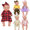 Sweet Dolly Doll Clothes New Born Baby Doll Clothes, Plaid, Jumpsuit, Tutu Skirt Doll Accessories For 15 Inch 16 Inch 18 Inch Ba