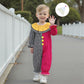 Aiwpstoin Toddler Baby Clown Costume Boy Girl Funny Halloween Outfit Contrast Color Long Sleeve Jumpsuit with Hat (Black, 6-12 M