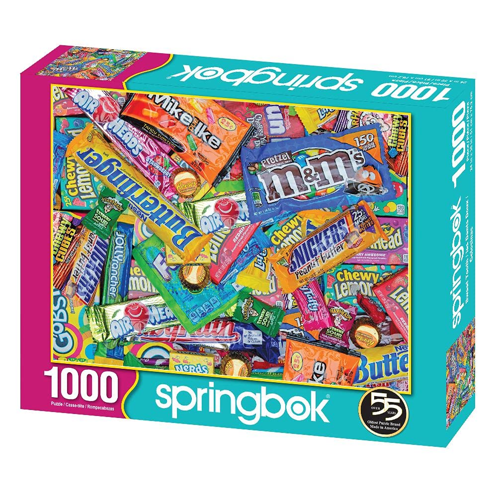 Springbok 1000 Piece Jigsaw Puzzle - Sweet Tooth, Engineered Wood, Multi Color, Model 38-10911, Made in USA