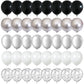 Black And Silver Balloons, 60 Packs 12 Inch Chrome Metallic Silver Balloons And Confetti Balloons, Black White Silver Balloon Fo