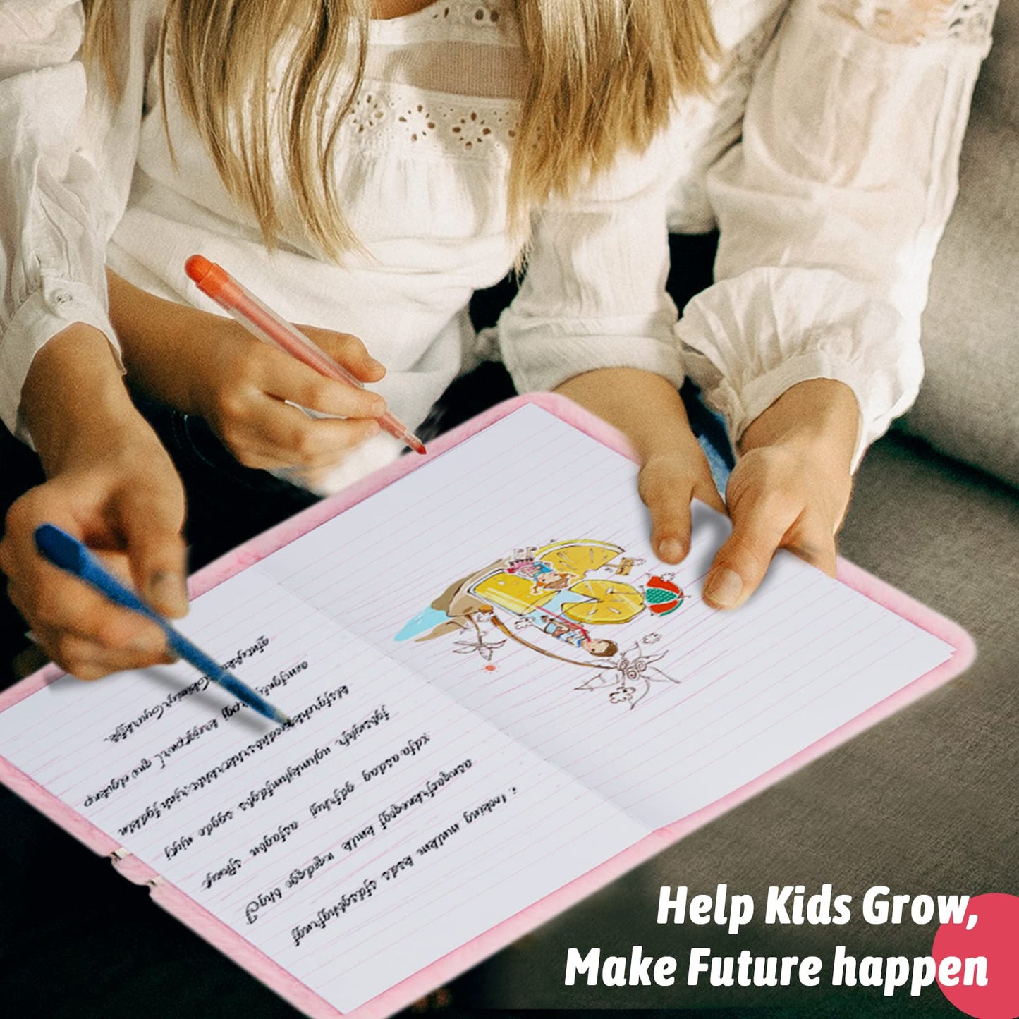 Dicvute 2Pcs Diary With Lock, Gift For 6 7 8 Years Old Girls, Fuzzy Notebook Cute Unicorn Cat Diary Secret Writing Plush Journal