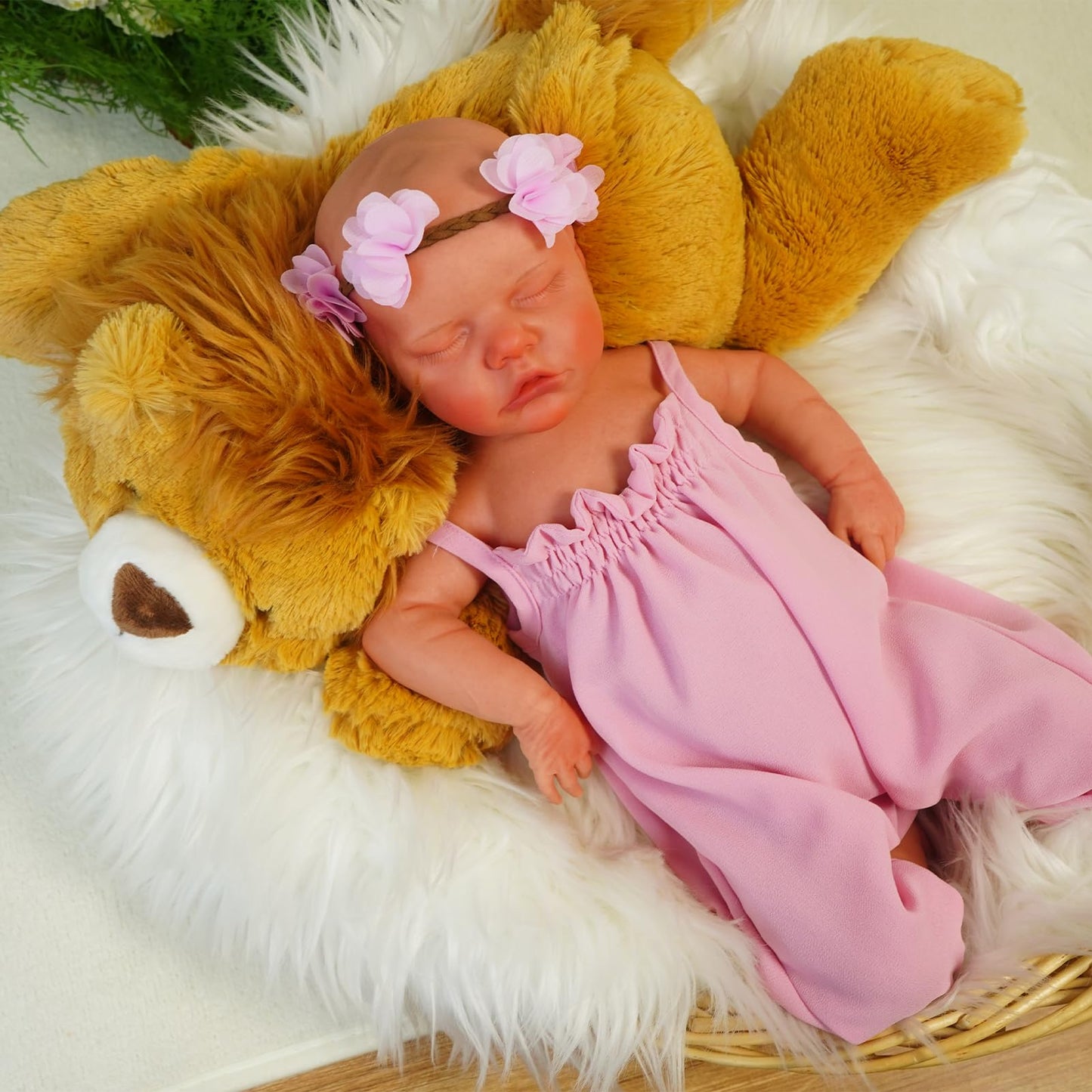 Softmary 18-Inch Full Silicone Newborn, Lifelike Reborn With Realistic Veins, Sleeping Realistic Silicone Newborn