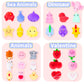 28 Packs Valentines Day Gift Cards with Cute Kawaii Mochi Squishy to Squeeze for Kids School Classroom Valentines Exchange Greet