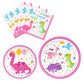 Wernnsai Disposable Dinosaur Plates And Napkins - 48Pcs Dino Party Supplies For Girls Luncheon Dinner Dessert Cake Plates Baby Shower Birthday Party Tableware Kit Serves 16 Guests