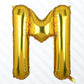 Flyloons Gold M Alphabets Letter Foil Balloons Perfect For Birthday Decoration Items, Anniversary, Bachelorette, Wedding, Farewe