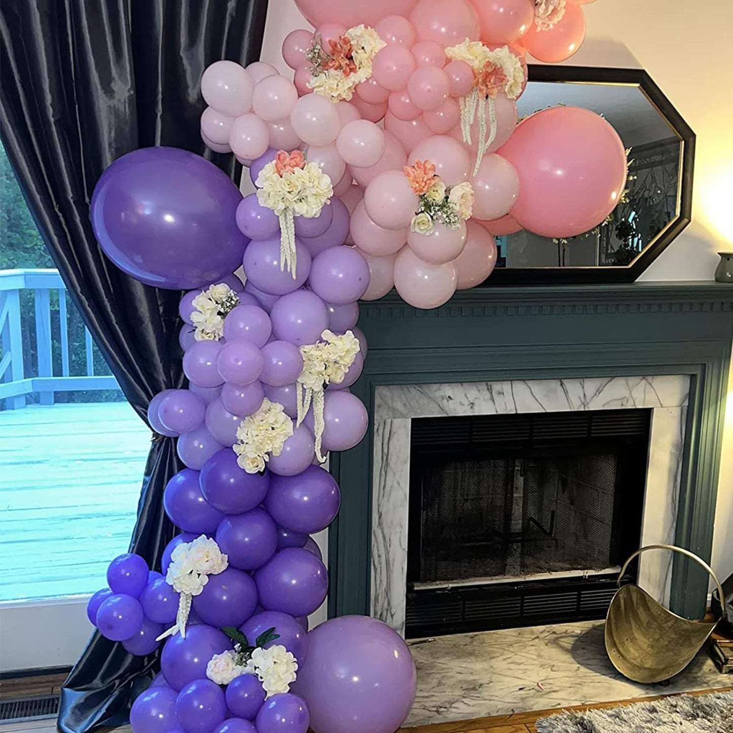 Togvu 60 Pack Metallic Confetti Balloons - 12 Inch Pink Purple Latex for Birthday, Wedding, Baby Shower Decorations