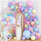 Pastel Balloons Arch Garland Kit, Pastel Pink Purple Blue Yellow Green Party Balloons, Pastel Rainbow Balloons Garland For Girls