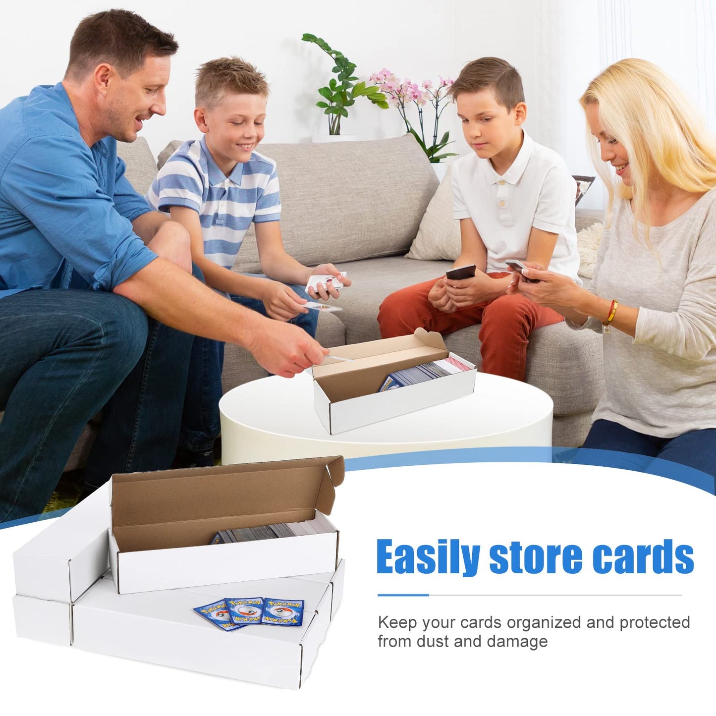 Yexiya 3 Pcs 800-Count Storage Box Card Holders For Trading Cards Sports Card Collector Box Trading Card Organizer For Trading G