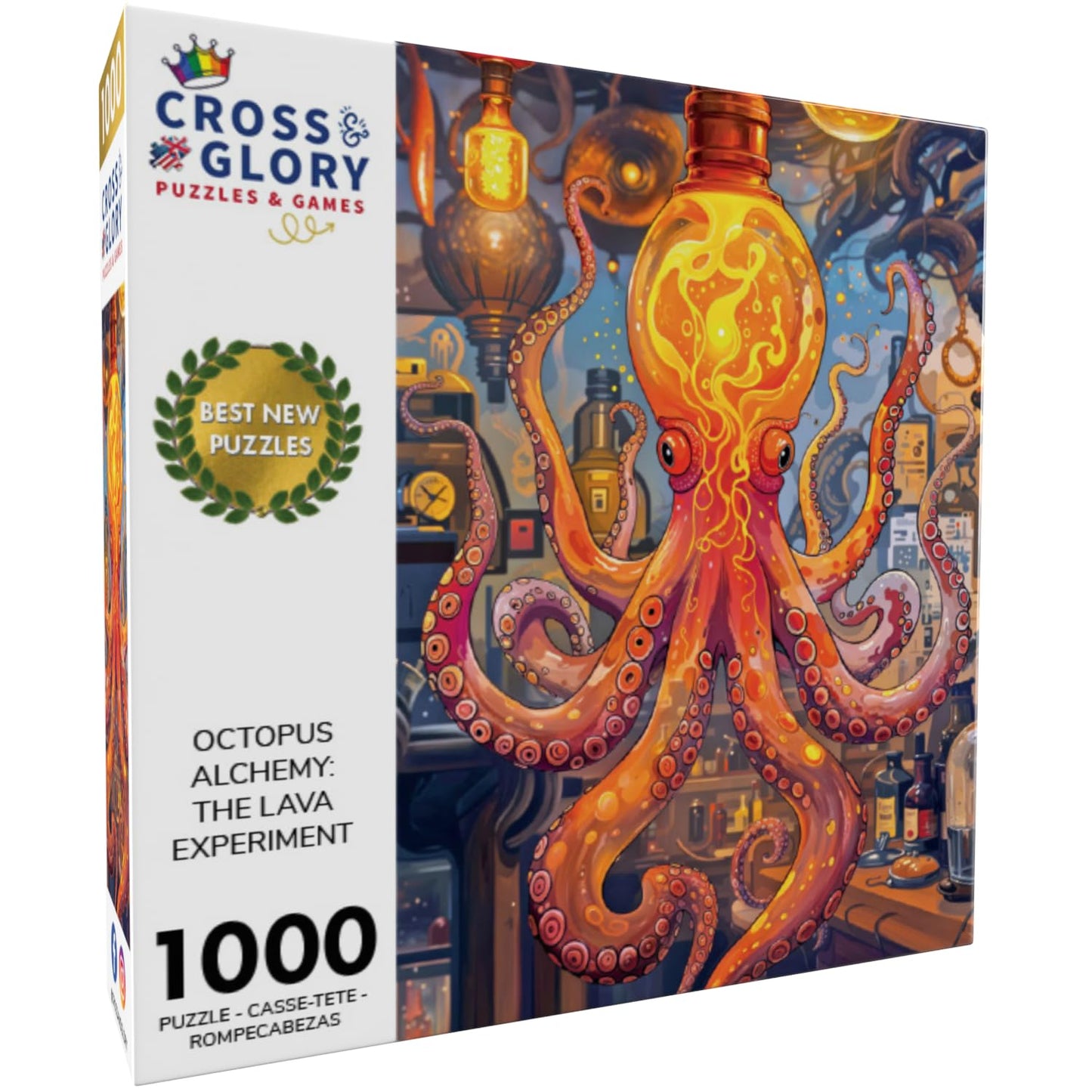 Cross & Glory 1000 Piece Jigsaw Puzzle - Octopus Alchemy, Large Size 20x27 Inches, Satin Finish, Science & Ocean Life Theme