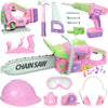 Kids Tool Set for Girls - Toddler Tool Set with Toy Chainsaw, Electric Toy Drill, Pretend Play Construction Tools Toy Gifts for