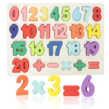 Number Puzzle - Montessori Wooden Puzzles For Toddlers 3-5 | Shape Learning Puzzle Learning Toy For Toddlers 3-5 Number Blocks T