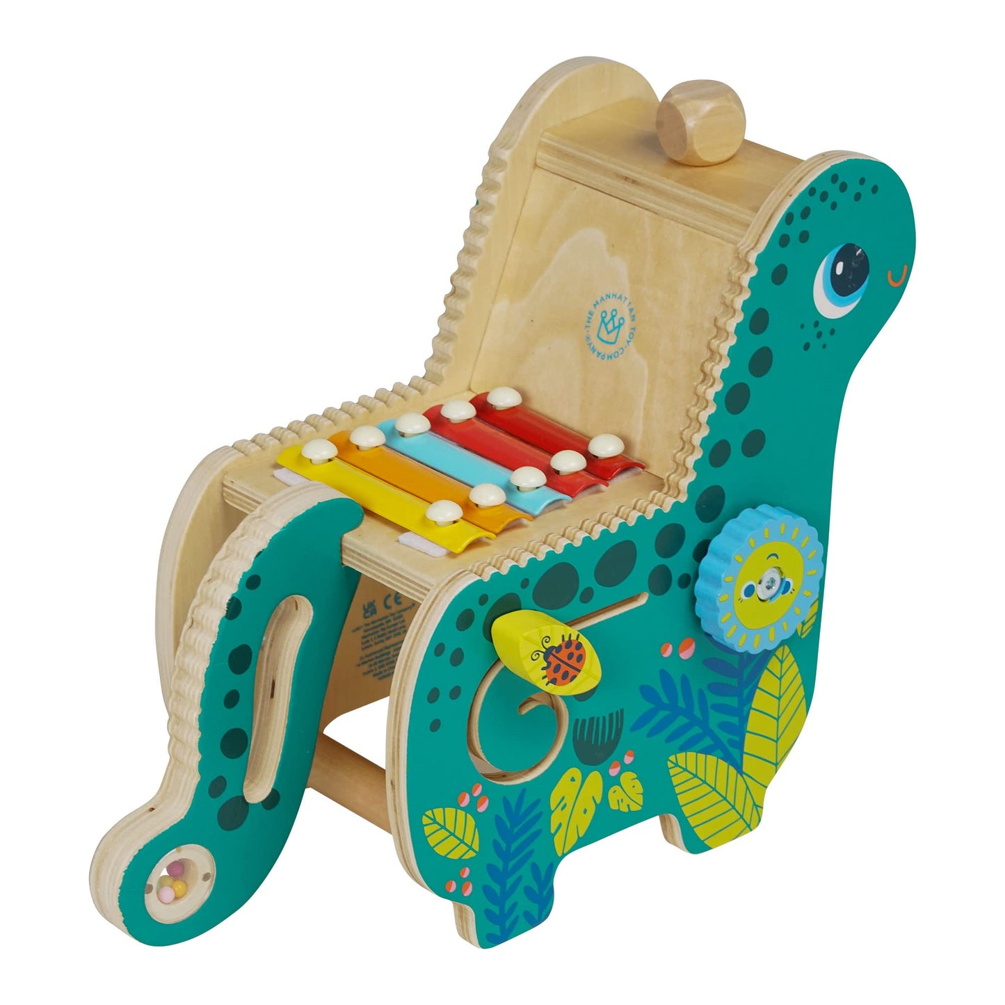 Manhattan Toy Wooden Dinosaur Toddler And Preschool Musical Instrument And Activity Toy With Xylophone, Sawtooth Ridges And Solo Mallet