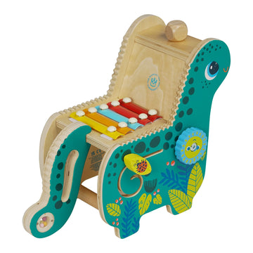 Manhattan Toy Wooden Dinosaur Toddler And Preschool Musical Instrument And Activity Toy With Xylophone, Sawtooth Ridges And Solo Mallet