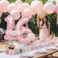 Suwen 40 Inch Pink Large 16 Number Balloons Big Foil Helium Number Balloons 0-9 Jumbo Happy 16Th Mylar Birthday Party Decoration