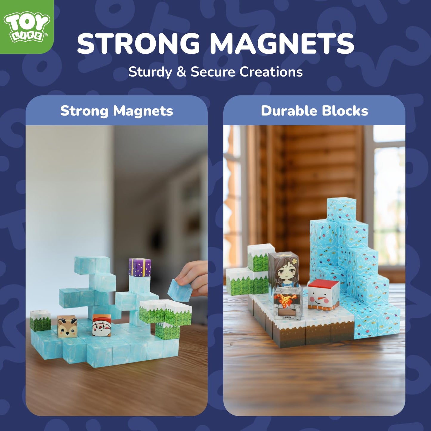 Toy Life Magnetic Blocks, 154 Pcs Mine Magnet Block Set Build Frozen Princess Castle World For Kids Age 3+ Year Old Boys Girls,