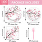 Qyeahkj 100 Pcs Cherry Blossom Party Supplies Set Cherry Blossom Plates And Napkins Birthday Party Tableware Packs Decorations C