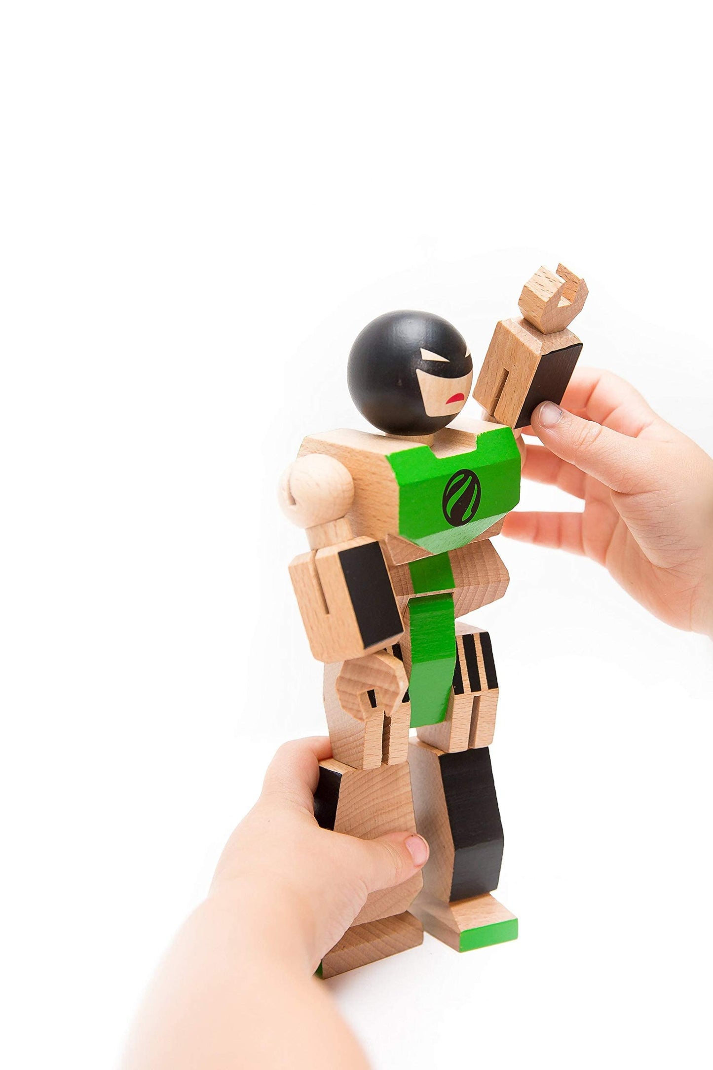 Once Kids Playhard Hero Action Figures – Birch Wood Baby Toys For Imaginative Play – Sturdy & Durable Hero Toy For Kids With Solid Wood Storage Box