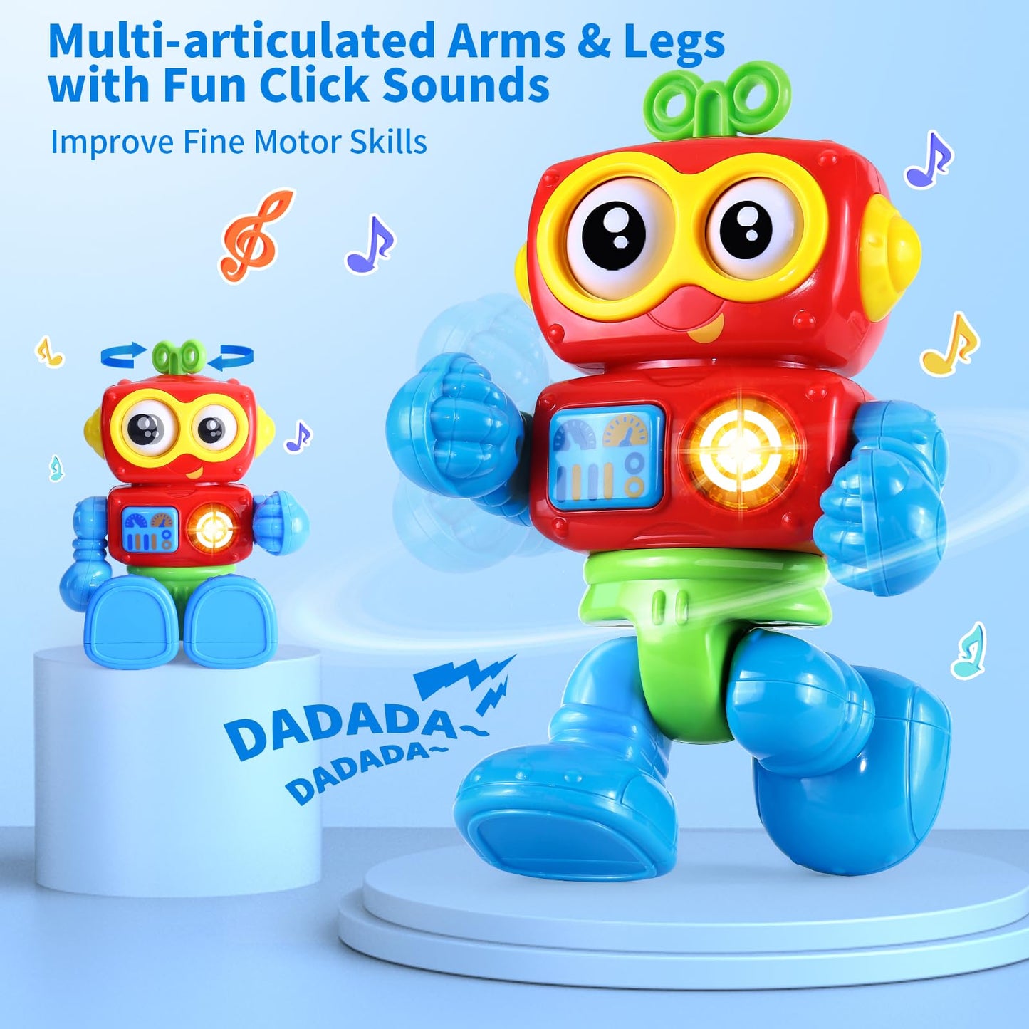 Yerloa Toddler Robot Toys for 1 Year Old Boy Christmas Stocking Stuffers, One Year Old Birthday Gift, Baby Boy Toys 12-18 Months