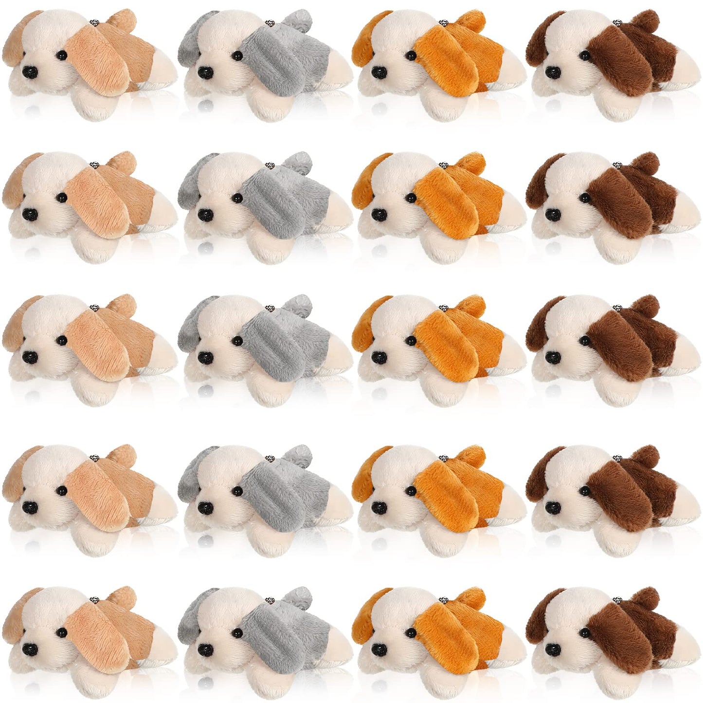 Sosation 20 Pcs Mini Plush Stuffed Puppy Bulk Valentine'S Day Gift Dog Party Favor Gift Toy Soft Plush Dog For Goodie Bag Filler