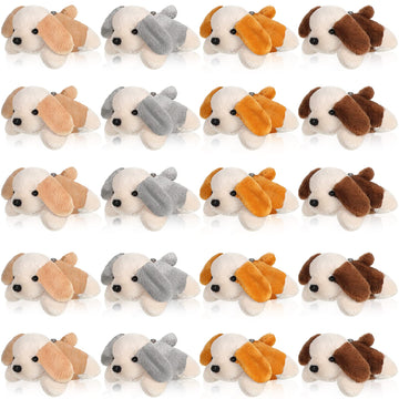 Sosation 20 Pcs Mini Plush Stuffed Puppy Bulk Valentine'S Day Gift Dog Party Favor Gift Toy Soft Plush Dog For Goodie Bag Filler