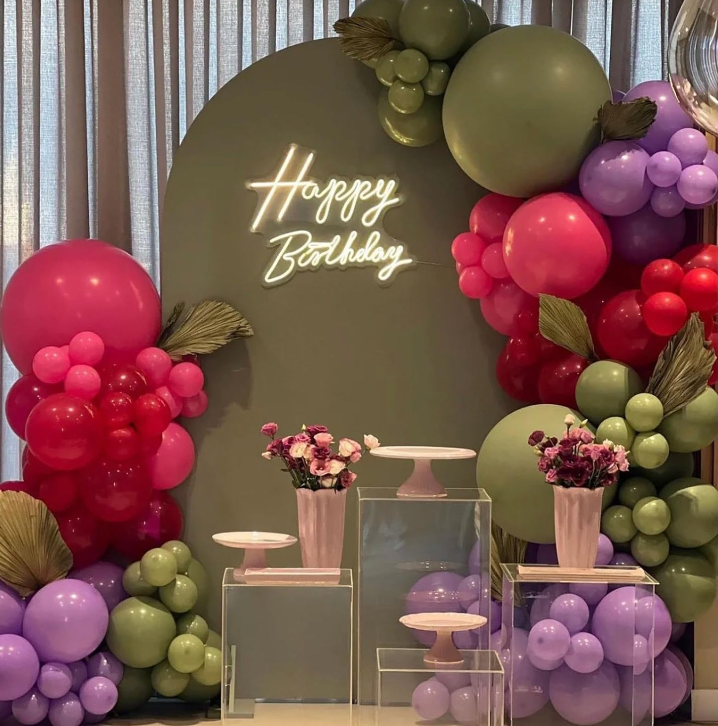 Kalor Hot Pink Balloons,100 Pcs 5 Inch Mini Matte Latex Balloons For Balloon Garland Arch, Birthday Decoration, Wedding Party, Baby Shower Decorations